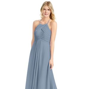 Azazie Ginger Dusty Blue Dress Size A8